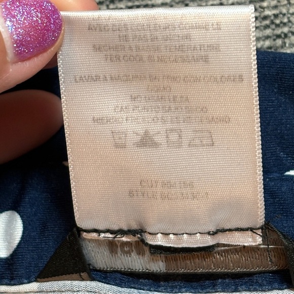 BCBG MaxAzria Polka Dot Snap Button Down Cap Sleeve Sz Large - Picture 10 of 10